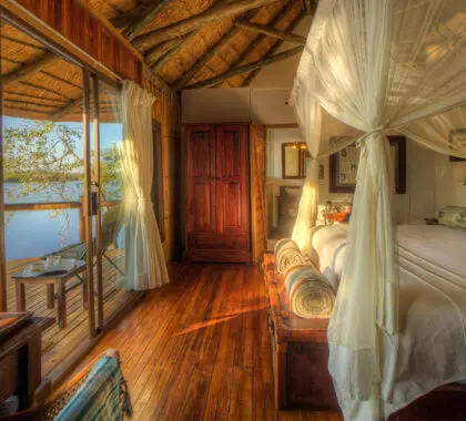 Duerma con estilo en el Xugana Island Lodge.