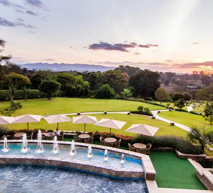 Vista de la piscina.