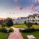 Hemingways Hotel's walkways and manicured gardens. 