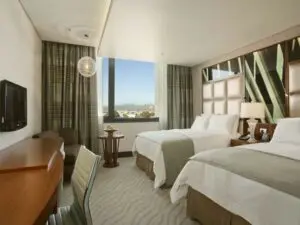 A spacious room with two beds makes it possible to accommodate your whole family
