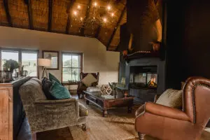 Fireplace in the lounge for chilly evenings. 