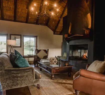 Fireplace in the lounge for chilly evenings. 