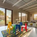 The lodge has a kids playroom. 