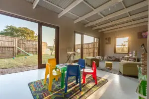 The lodge has a kids playroom. 