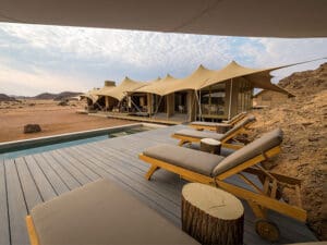 Hoanib offers every comfort you need, right down to the super-welcome swimming pool & sun loungers.