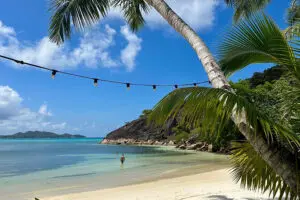 The beach at Hotel L'Archipel.