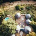 An aerial view of the lodge. 