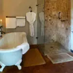 Each of the five rooms has an en suite bathroom with free-standing bath & a separate shower.