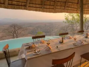 Meal times are complimented by panoramic views over the landscape.
