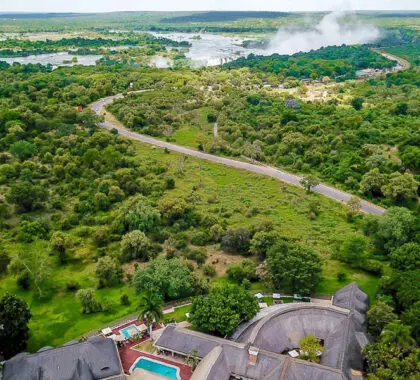 El Hotel Ilala Lodge está en el corazón de las cataratas Victoria.