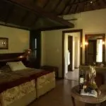 The bedroom is very spacious and has an en suite bathroom
