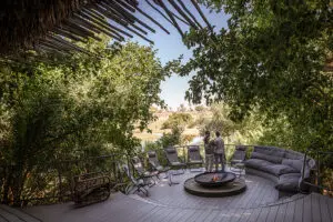 Jao main camp firepit deck. 
