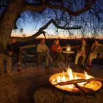 Fireside, pre-dinner chats.