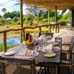 Enjoy al fresco lunches at Tubu Tree Camp. 