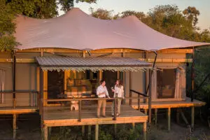 Take in the sunset from your private tented suite. 