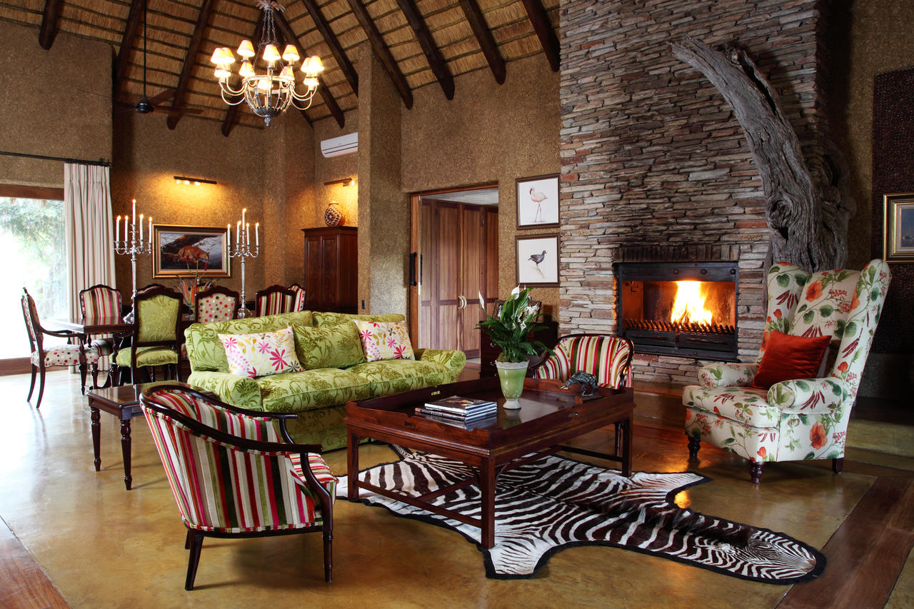 The lodge is built in the local traditional style - with rounded walls and thatched roofs.

