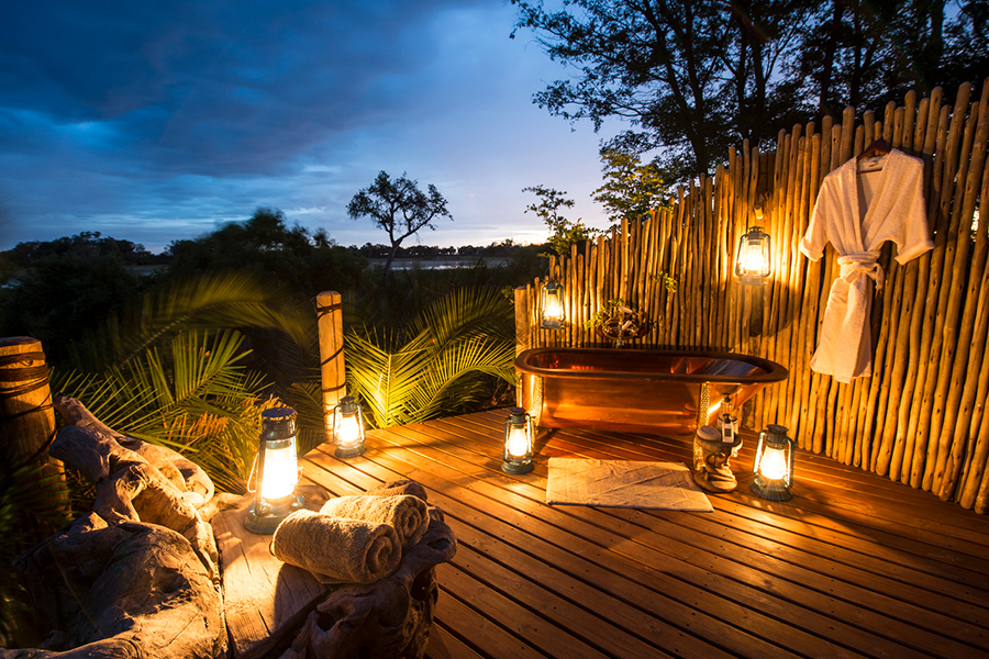 Take a bath under the African skies.