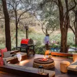 Madikwe House deck lounge and firepit.