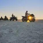 Quad biking on the along the salt pans.