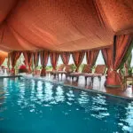 Covered swimming pool.