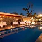 Fine dining by the pool.