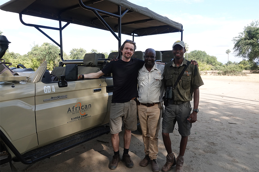 Justin on safari in Zimbabwe.