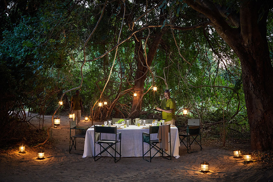A traditional bush camp  dining experience.