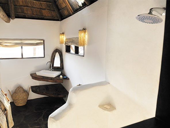 Each chalet has an en-suite bathroom with shower, flush toilet & basin; hot water is available all day.
