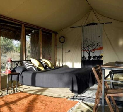 The tents are very spacious and cozy equipped.