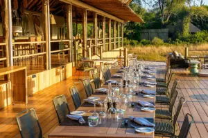 Dining on the deck.