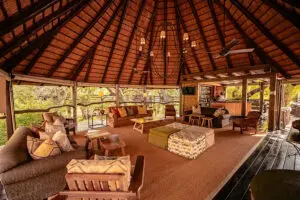 The lodge lounge and bar area. 