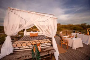 Sleep-out deck available to book for a romantic night under the stars.