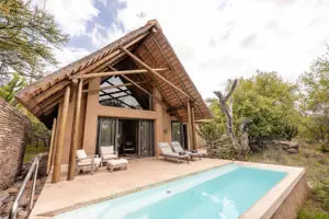The luxury Villas each have a private deck and plunge pool.