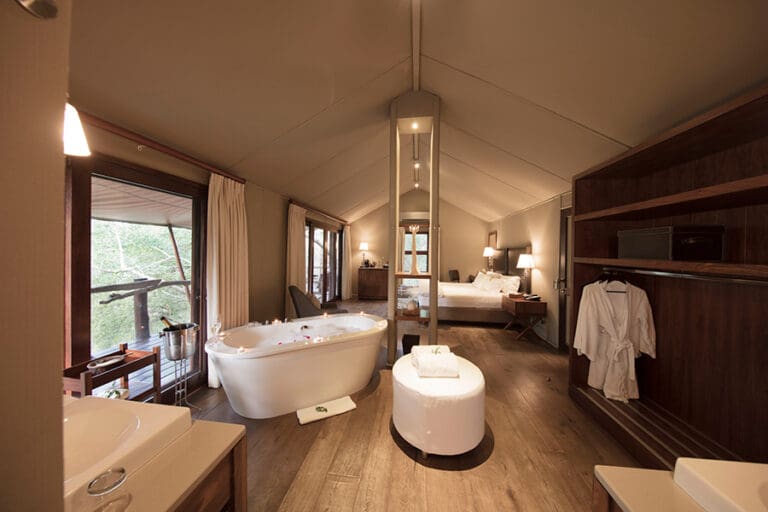 A bathtub with a view.