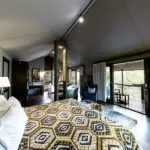 Each open-plan suite has a king-sized bed.