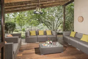 The veranda lounge area. 