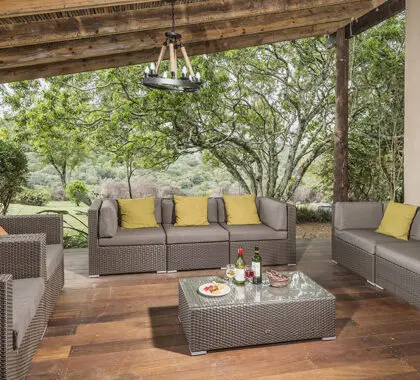The veranda lounge area. 