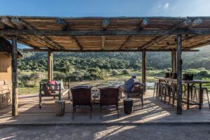 Take in the view from the magnificent deck which overhangs the river.
