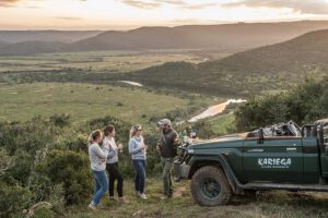 Game drive sundowners with a view.