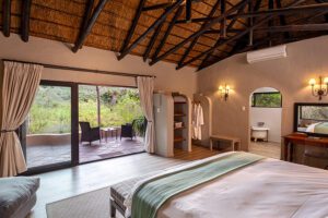 Spacious, air conditioned and tastefully appointed thatched suites