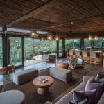 The lodge lounge and bar area.