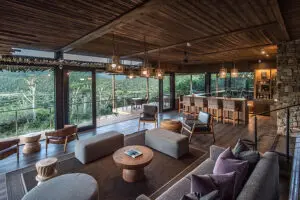 The lodge lounge and bar area.