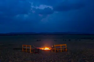 Warm up by the campfire.