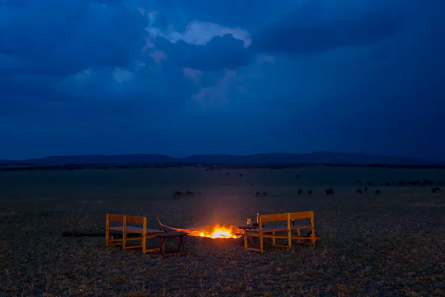 Warm up by the campfire.