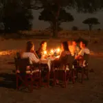 An alfresco supper gives you the chance to swop safari stories & plan the next day's activities.
