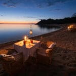 Otra velada perfecta a orillas del lago Malaui, con cena privada para dos.