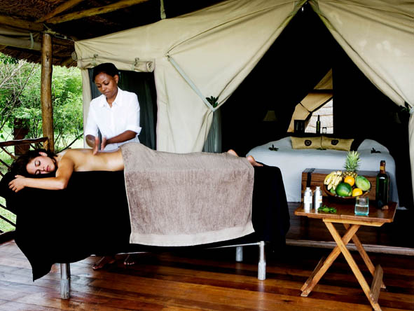 Enjoy professional spa treatments & pampering massages in the privacy of your tented suite.