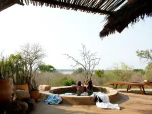 A private plunge pool can be used for a refreshing dip.
