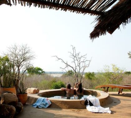 A private plunge pool can be used for a refreshing dip.
