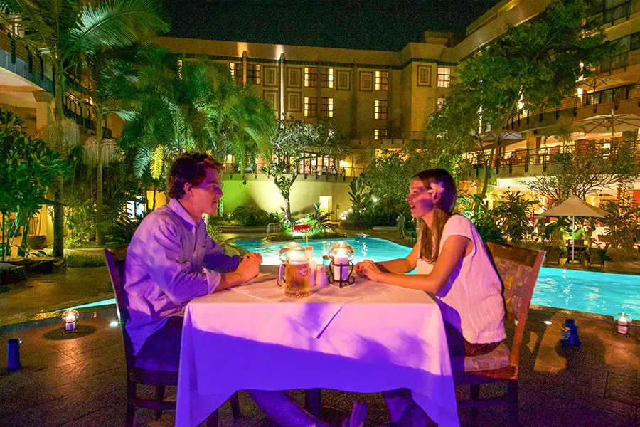 Dine by the pool.